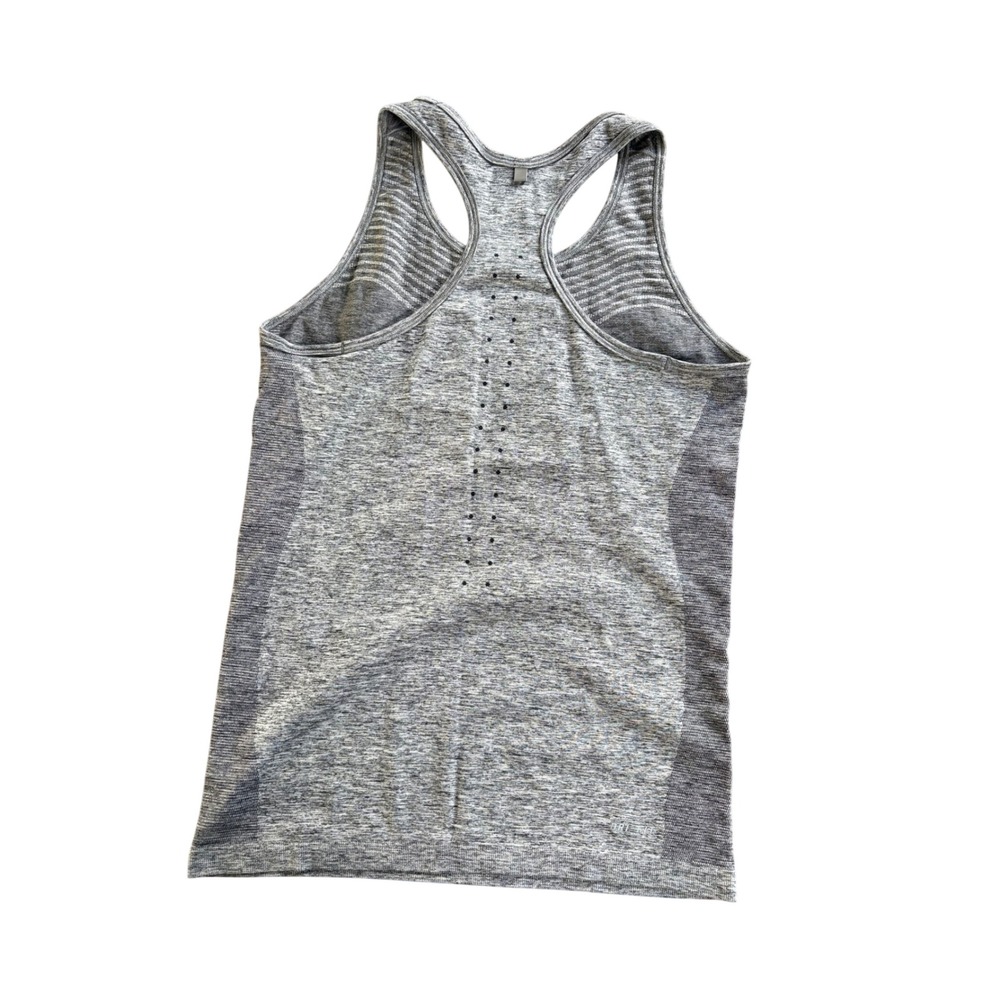 Nike Dri-FIT Knit Racerback Tank Top Womens Small Gray Heathered Training Run - Picture 3 of 4